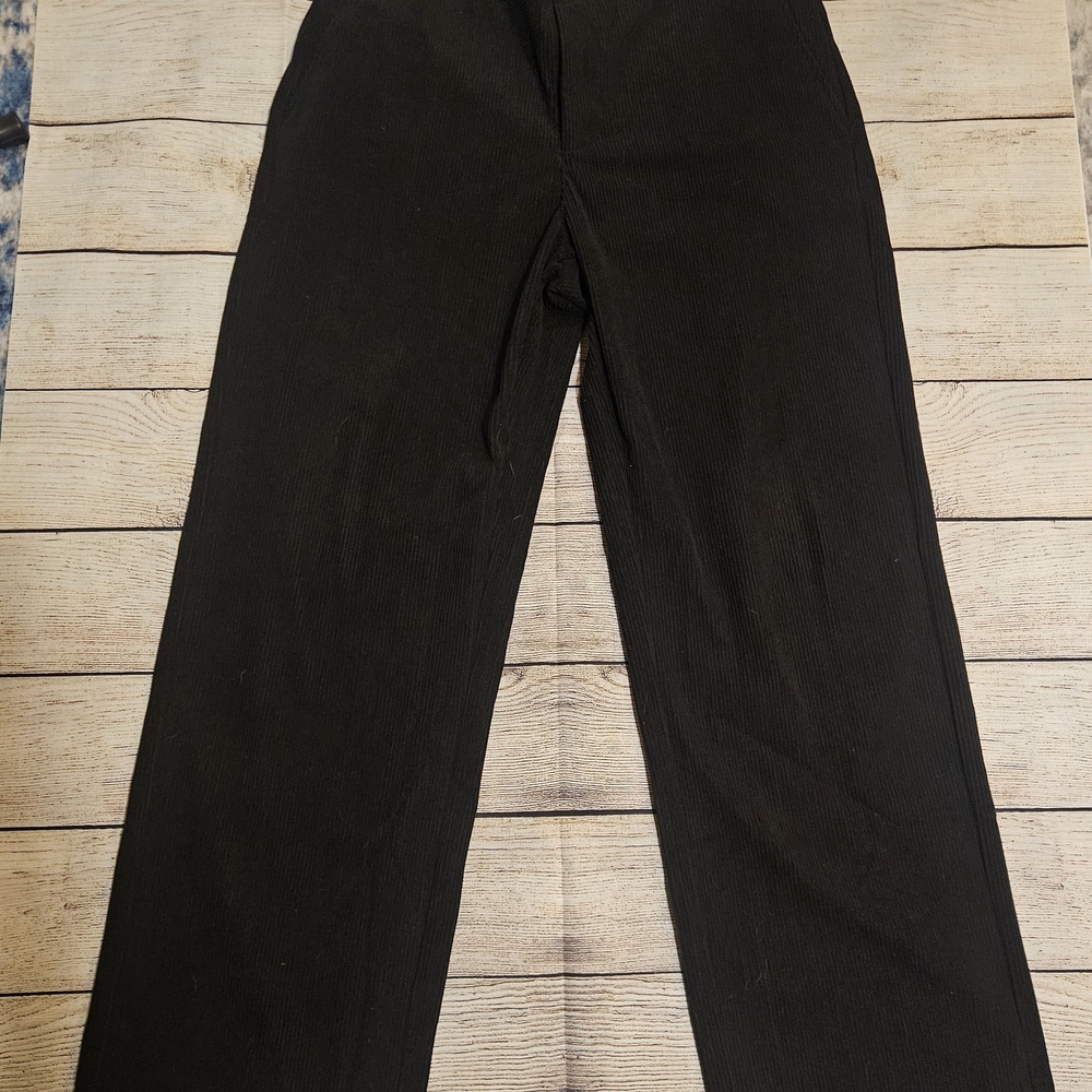 Men's Wide Leg Black Corduroy Pants